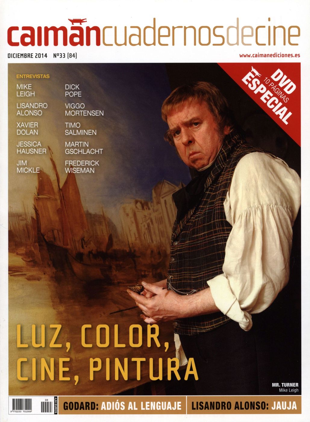 CAIMAN CUADERNOS DE CINE magazine side cover Issue 84 December 2014