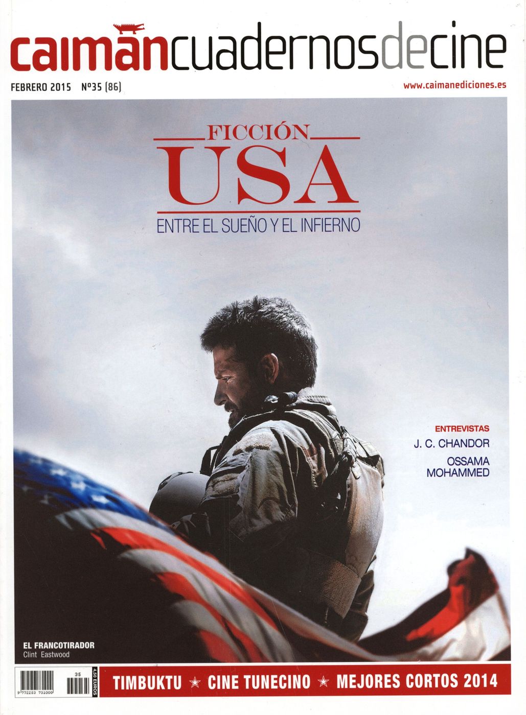 CAIMAN CUADERNOS DE CINE magazine side cover Issue 86 February 2015