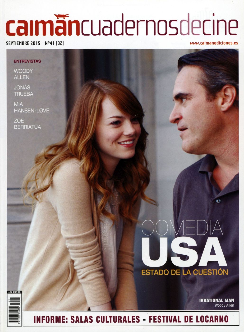 CAIMAN CUADERNOS DE CINE magazine side cover Issue 92 September 2015
