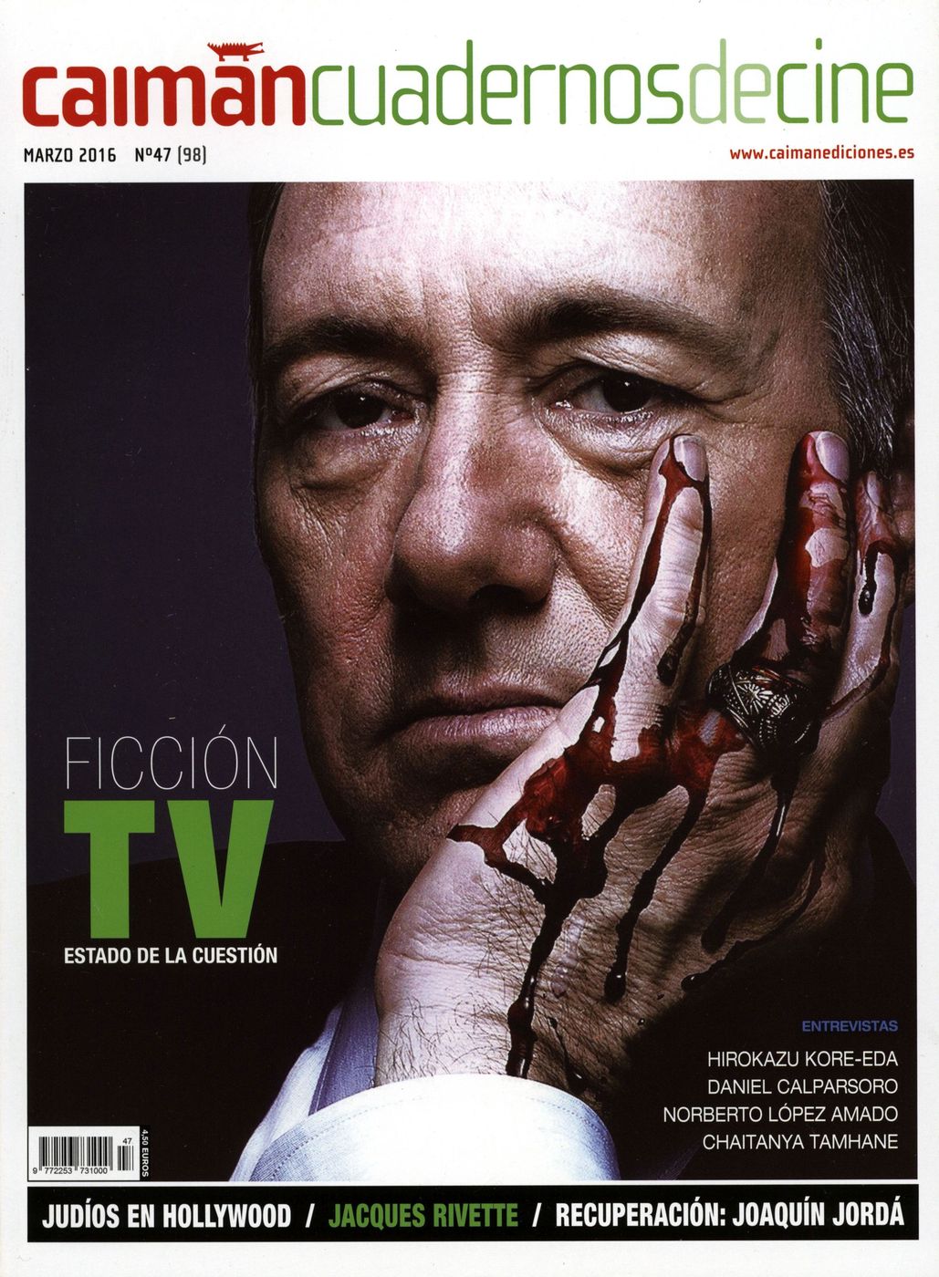 CAIMAN CUADERNOS DE CINE magazine side cover Issue 98 March 2016