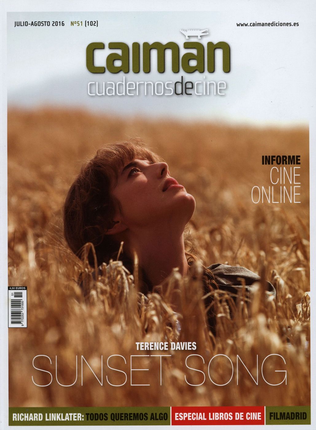 CAIMAN CUADERNOS DE CINE magazine side cover Issue 102 July/August 2016