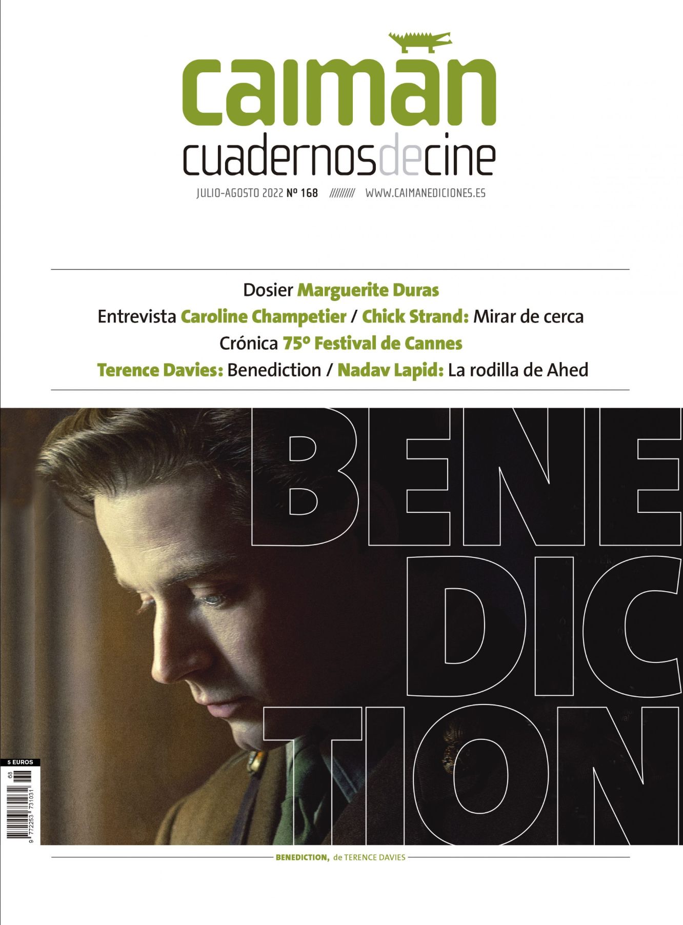 CAIMAN CUADERNOS DE CINE magazine side cover Issue 168  July/August 2022