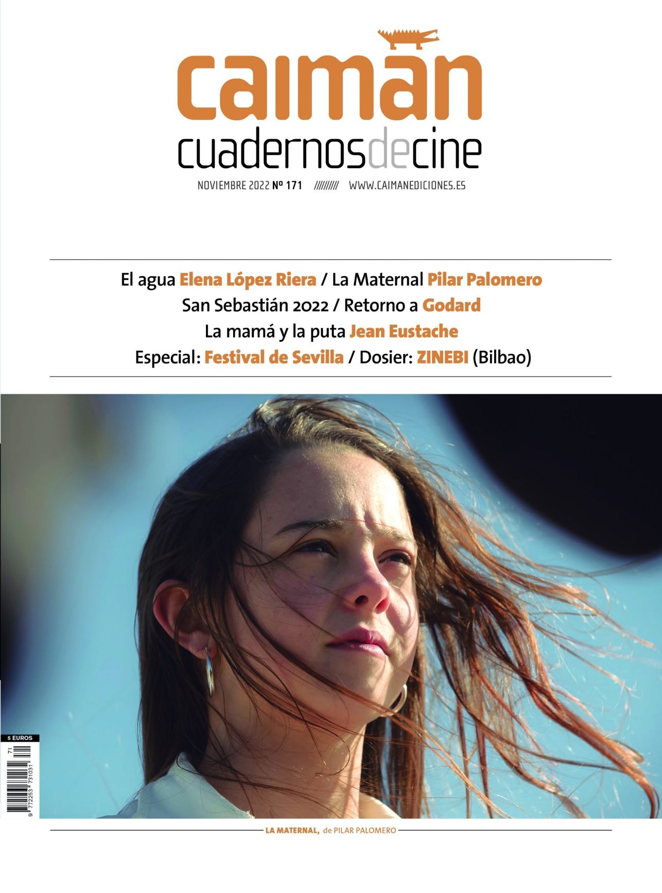 CAIMAN CUADERNOS DE CINE magazine side cover Issue 171  November 2022