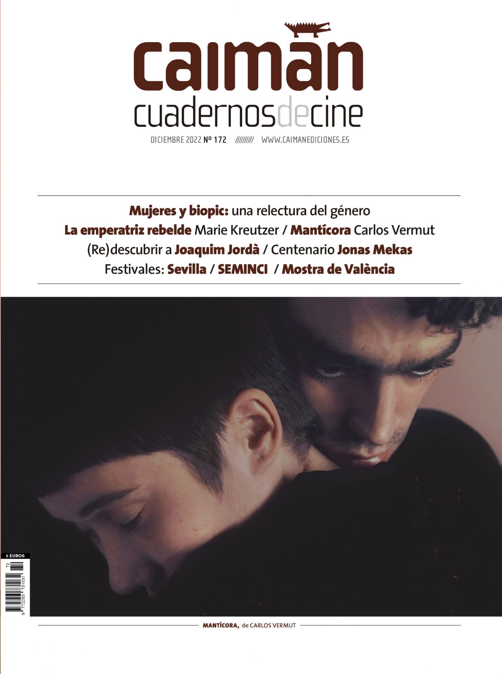 CAIMAN CUADERNOS DE CINE magazine side cover Issue 172  December 2022