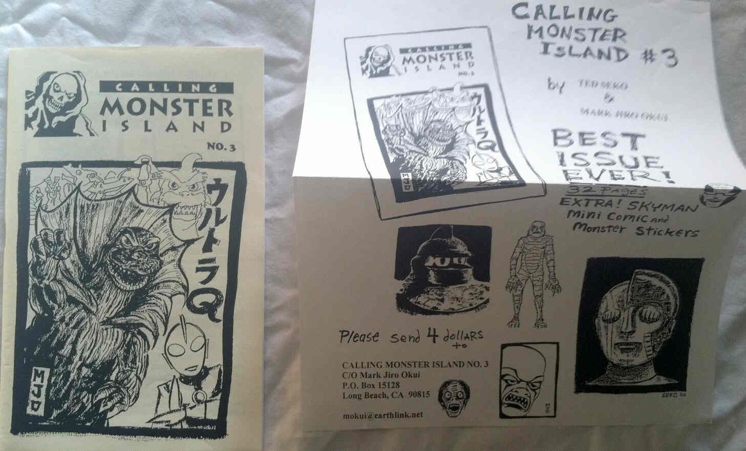 CALLING MONSTER ISLAND magazine side cover Issue 3  2000
