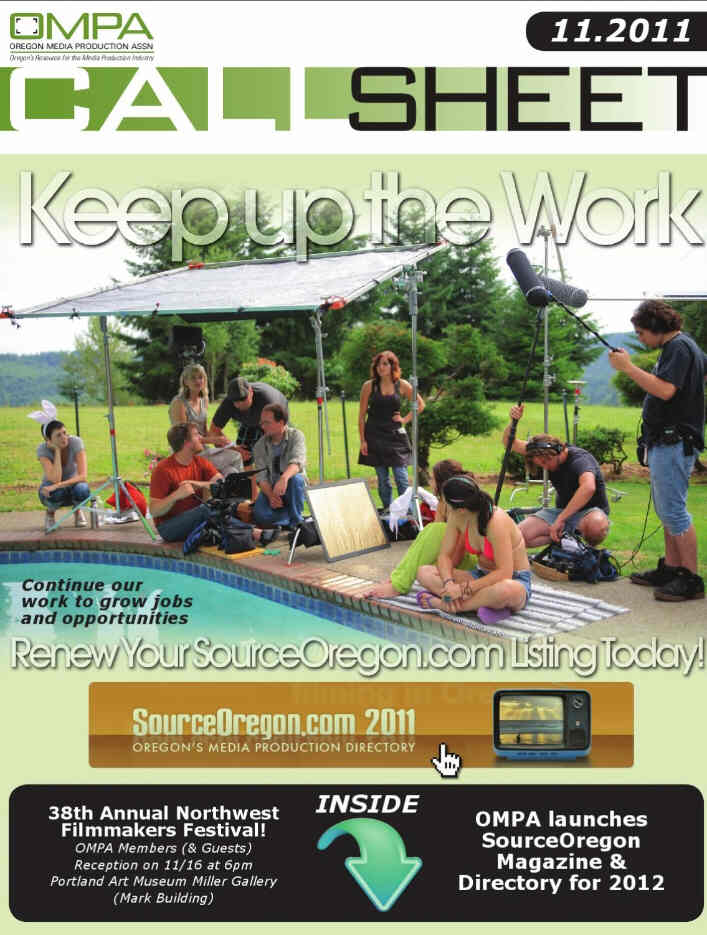 O.M.P.A. CALLSHEET magazine side cover November 2011
