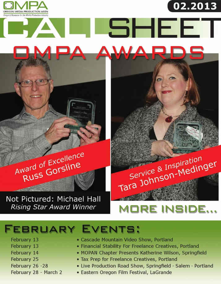 O.M.P.A. CALLSHEET magazine side cover February 2013