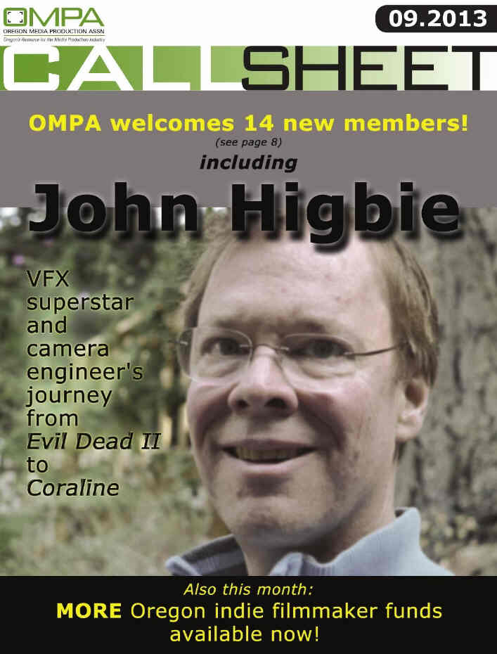 O.M.P.A. CALLSHEET magazine side cover September 2013