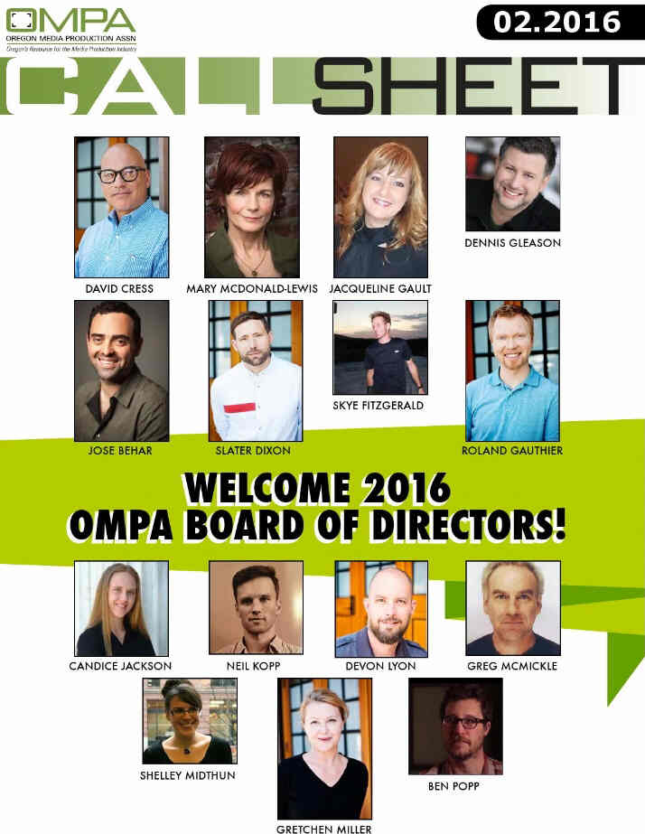 O.M.P.A. CALLSHEET magazine side cover February 2016