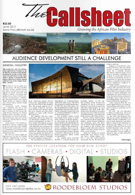 CALLSHEET magazine side cover June 2012