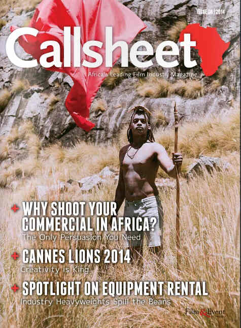CALLSHEET magazine side cover Issue 6  2014