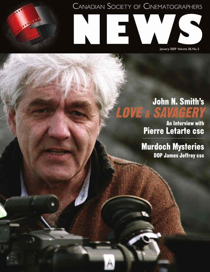 CANADIAN CINEMATOGRAPHER magazine side cover January 2009