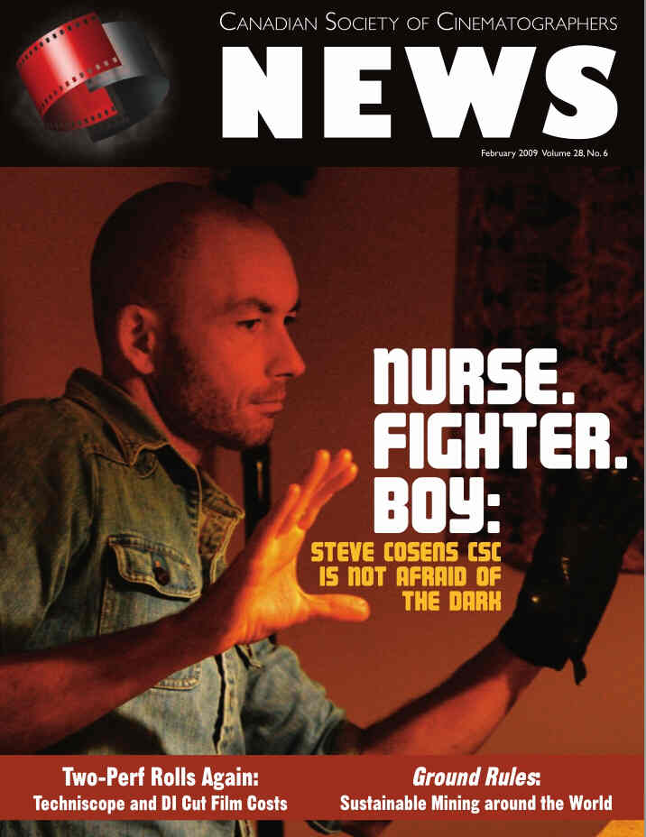 CANADIAN CINEMATOGRAPHER magazine side cover February 2009