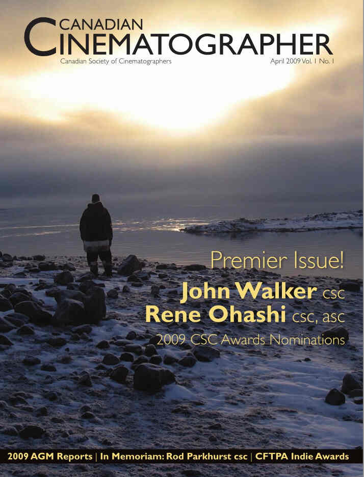 CANADIAN CINEMATOGRAPHER magazine side cover April 2009