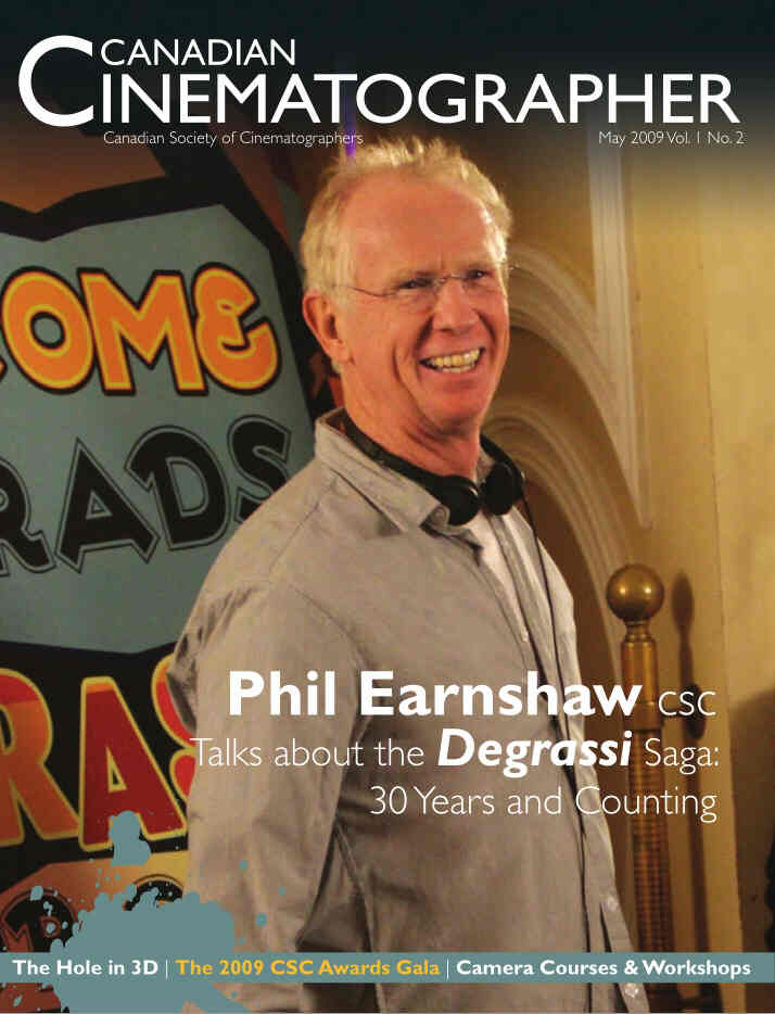 CANADIAN CINEMATOGRAPHER magazine side cover May 2009