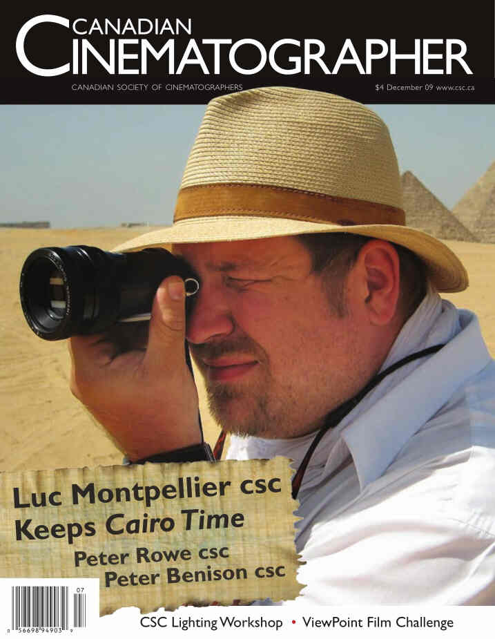 CANADIAN CINEMATOGRAPHER magazine side cover December 2009