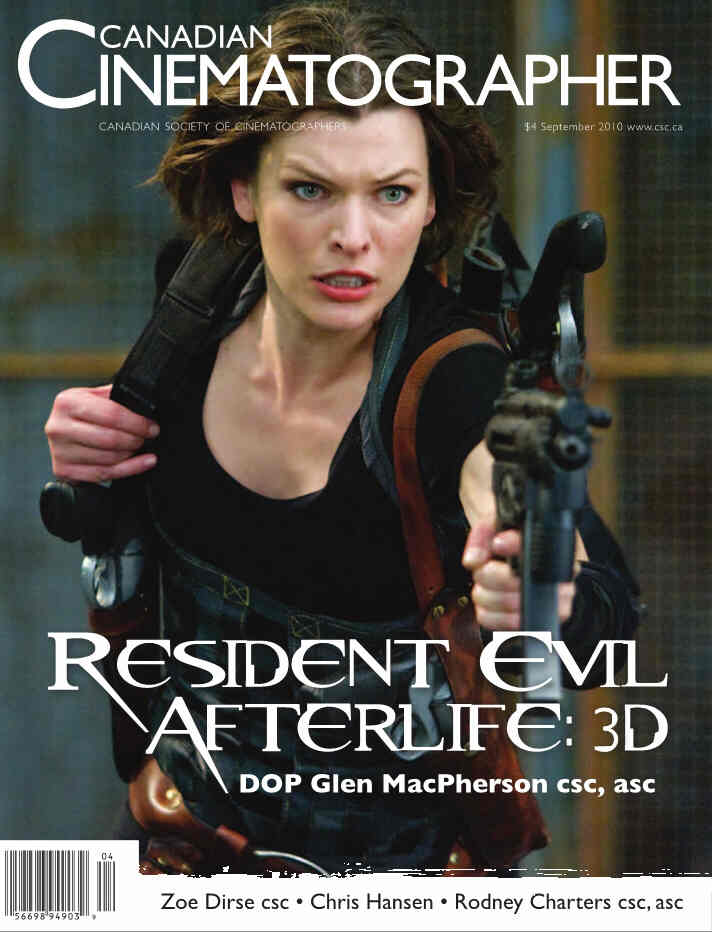 CANADIAN CINEMATOGRAPHER magazine side cover September 2010