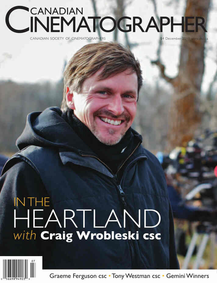 CANADIAN CINEMATOGRAPHER magazine side cover December 2010