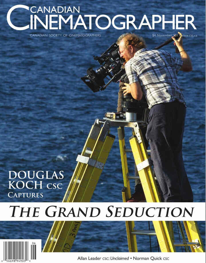 CANADIAN CINEMATOGRAPHER magazine side cover November 2013