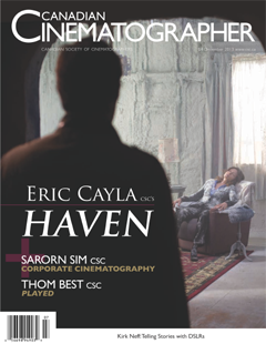 CANADIAN CINEMATOGRAPHER magazine side cover December 2013