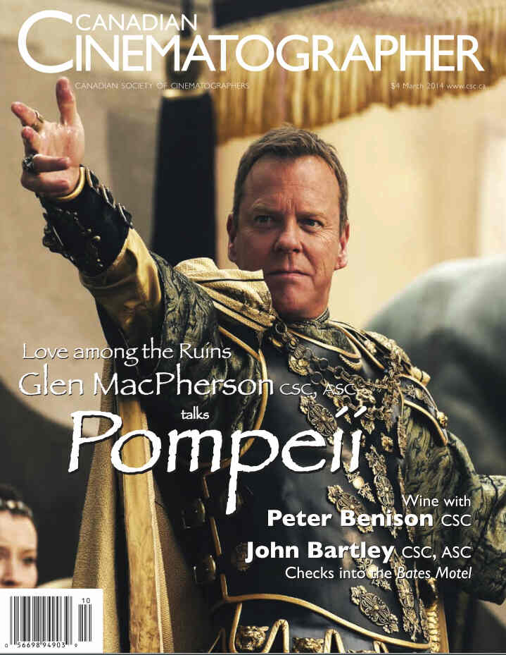 CANADIAN CINEMATOGRAPHER magazine side cover March 2014