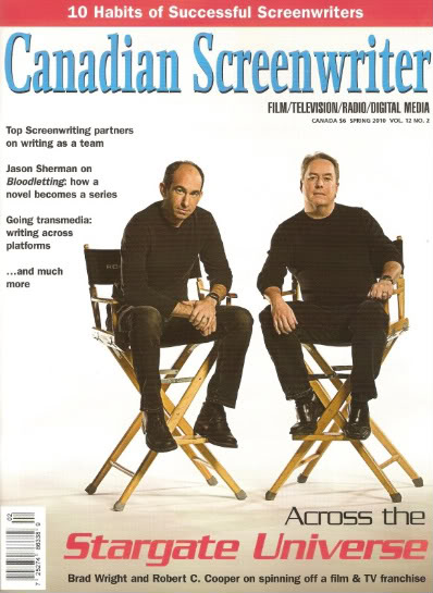 CANADIAN SCREENWRITER magazine side cover Spring 2010