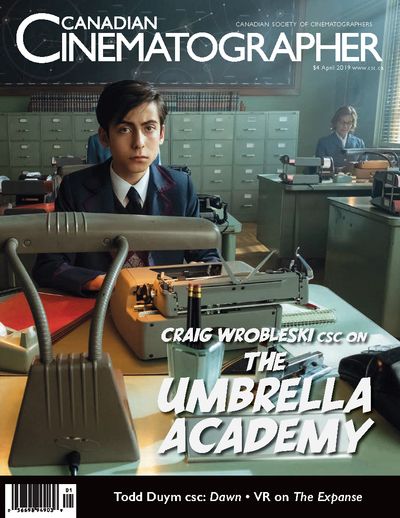 CANADIAN CINEMATOGRAPHER magazine side cover  April 2019