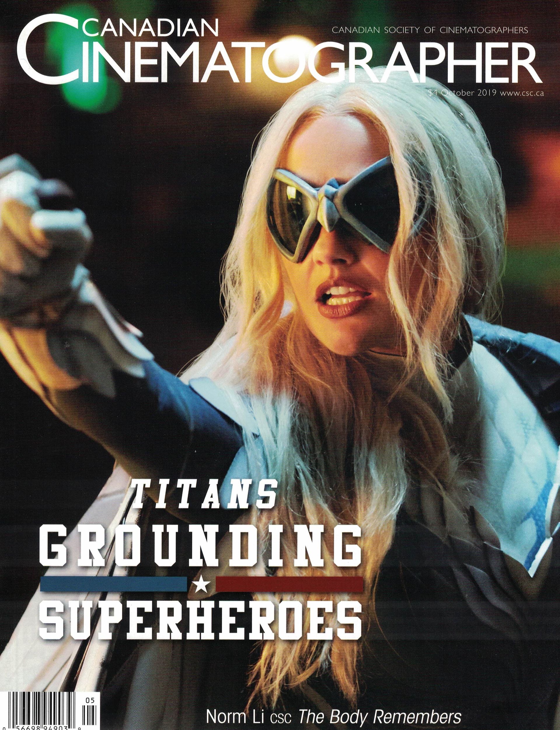 CANADIAN CINEMATOGRAPHER magazine side cover  October 2019