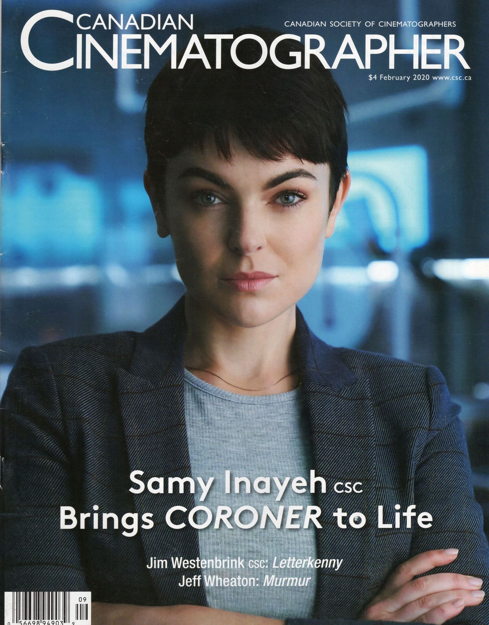 CANADIAN CINEMATOGRAPHER magazine side cover  February 2020