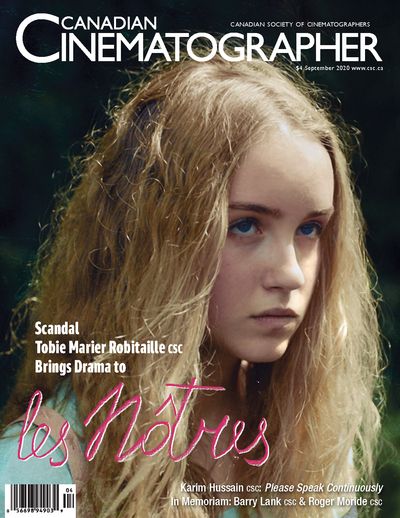 CANADIAN CINEMATOGRAPHER magazine side cover  September 2020