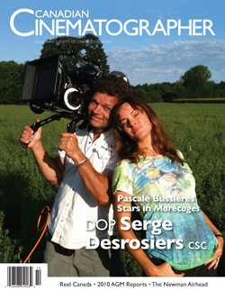 CANADIAN CINEMATOGRAPHER magazine side cover March 2011