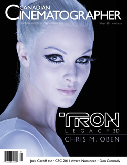 CANADIAN CINEMATOGRAPHER magazine side cover April 2011