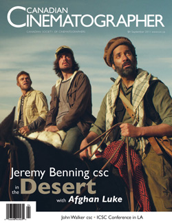 CANADIAN CINEMATOGRAPHER magazine side cover September 2011