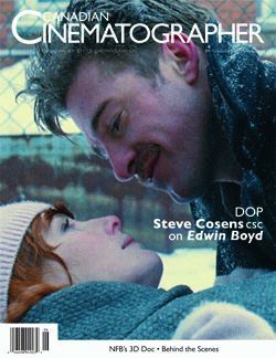 CANADIAN CINEMATOGRAPHER magazine side cover November 2011