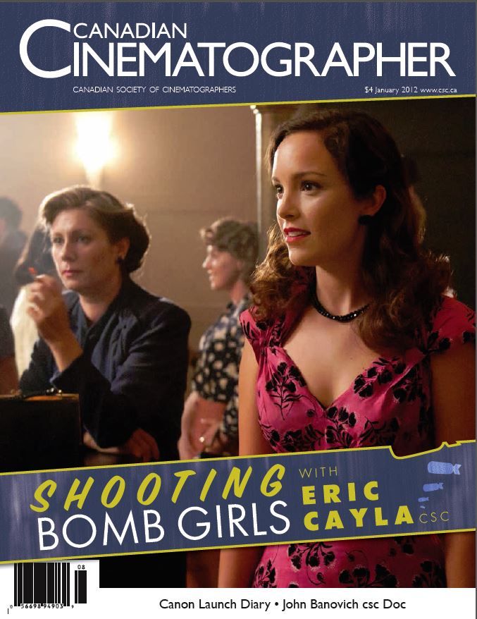 CANADIAN CINEMATOGRAPHER magazine side cover January 2012