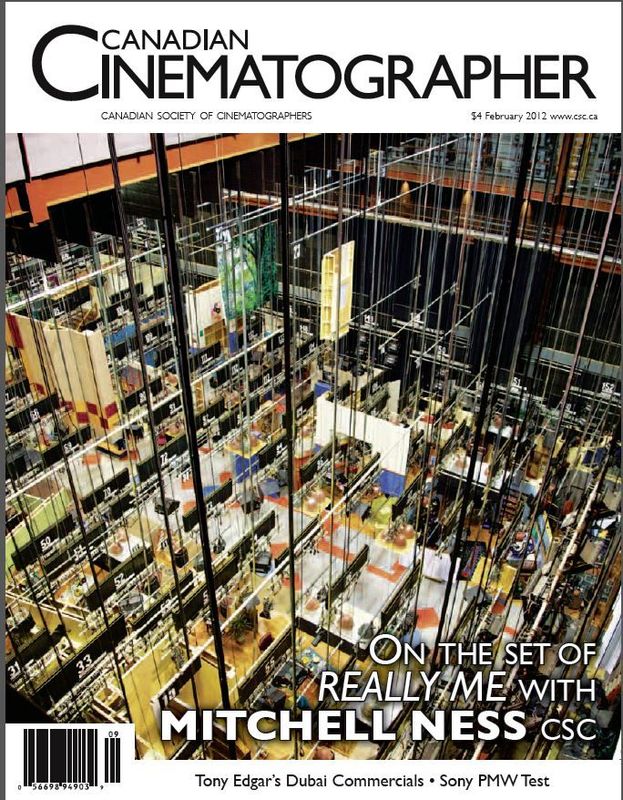 CANADIAN CINEMATOGRAPHER magazine side cover February 2012