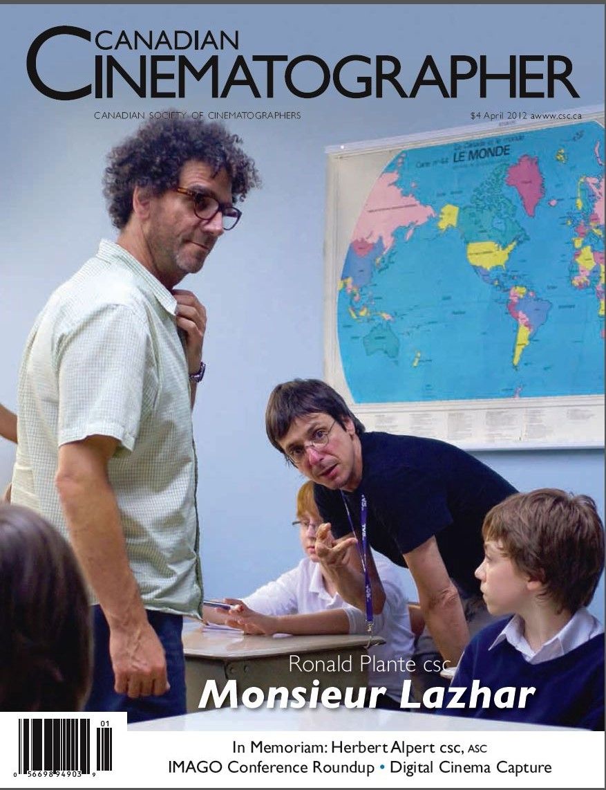 CANADIAN CINEMATOGRAPHER magazine side cover April 2012