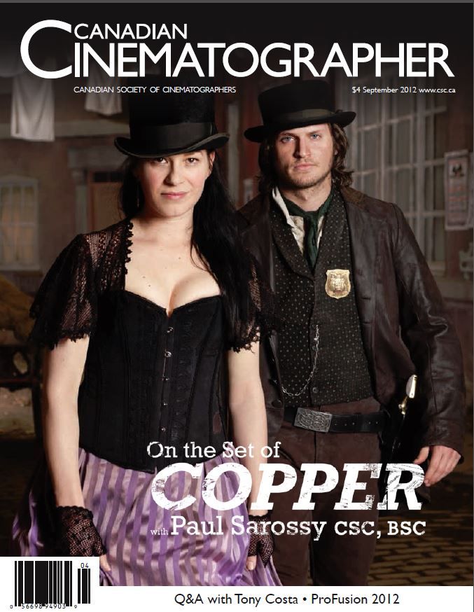 CANADIAN CINEMATOGRAPHER magazine side cover September 2012