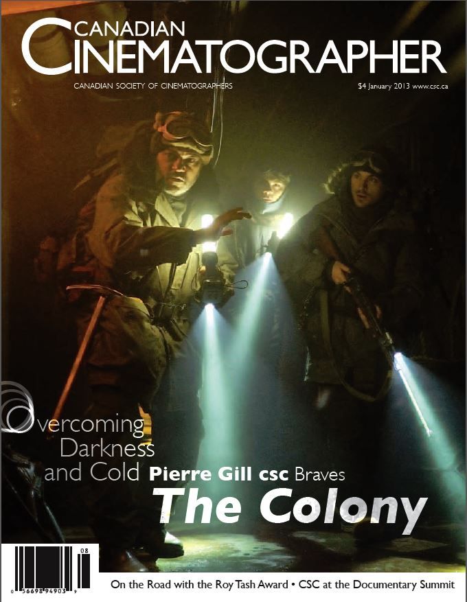 CANADIAN CINEMATOGRAPHER magazine side cover January 2013