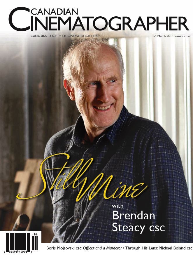 CANADIAN CINEMATOGRAPHER magazine side cover March 2013