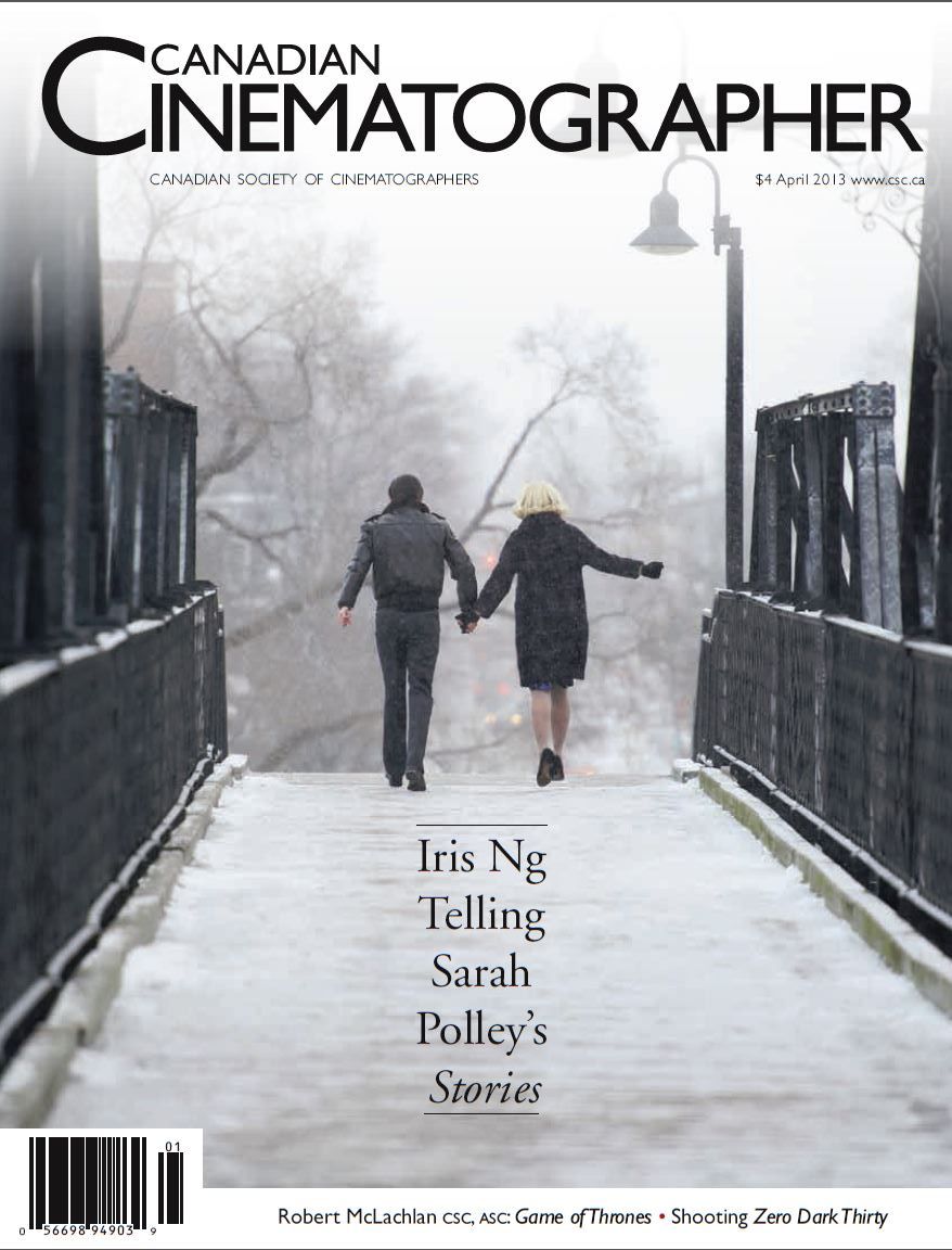 CANADIAN CINEMATOGRAPHER magazine side cover April 2013