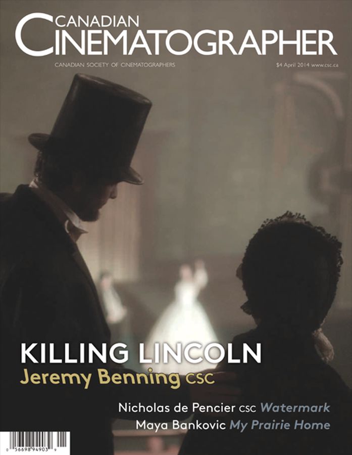CANADIAN CINEMATOGRAPHER magazine side cover April 2014