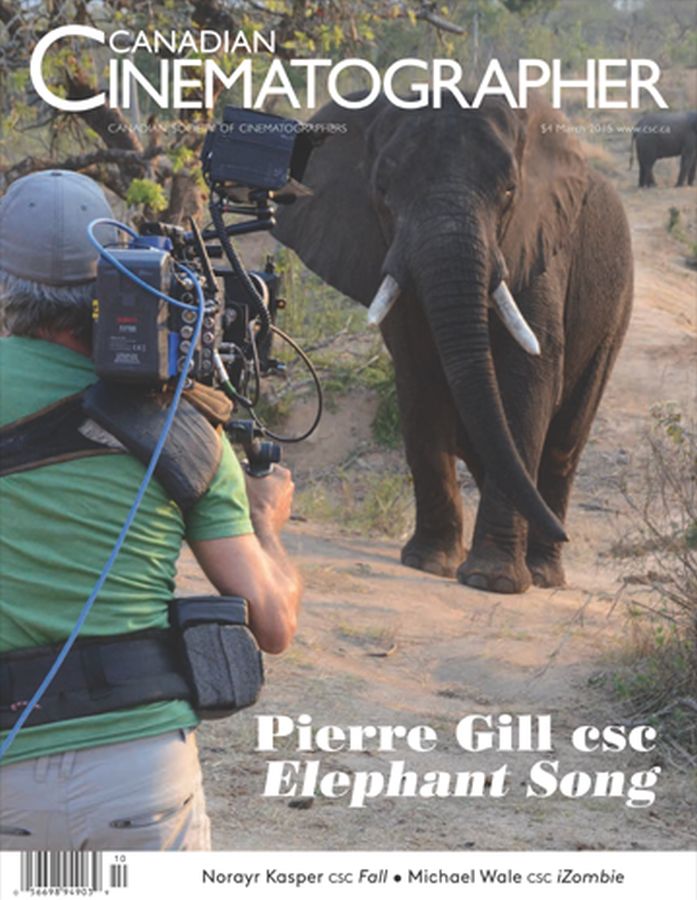 CANADIAN CINEMATOGRAPHER magazine side cover March 2015