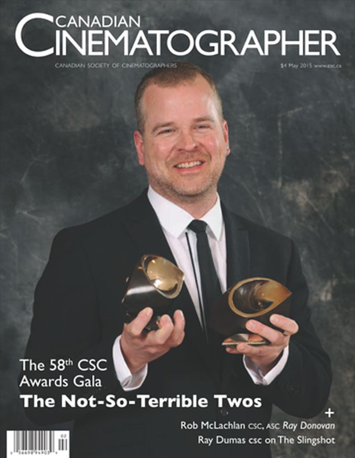 CANADIAN CINEMATOGRAPHER magazine side cover May 2015