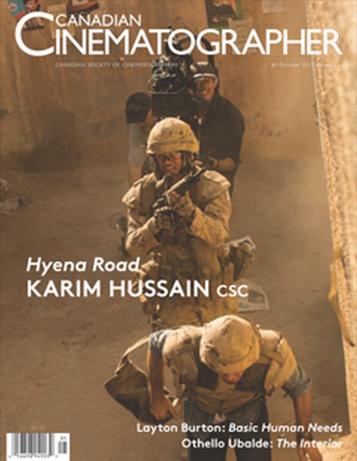 CANADIAN CINEMATOGRAPHER magazine side cover October 2015