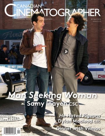 CANADIAN CINEMATOGRAPHER magazine side cover  Vol 8 No 1 April 2016