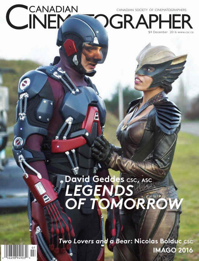 CANADIAN CINEMATOGRAPHER magazine side cover  Vol 8 No 7 December 2016