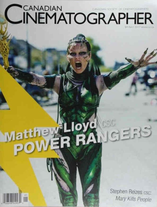 CANADIAN CINEMATOGRAPHER magazine side cover  April 2017