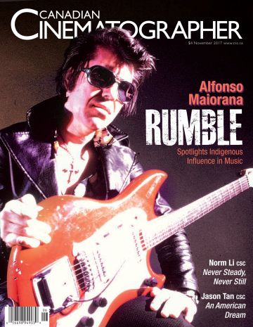 CANADIAN CINEMATOGRAPHER magazine side cover  November 2017