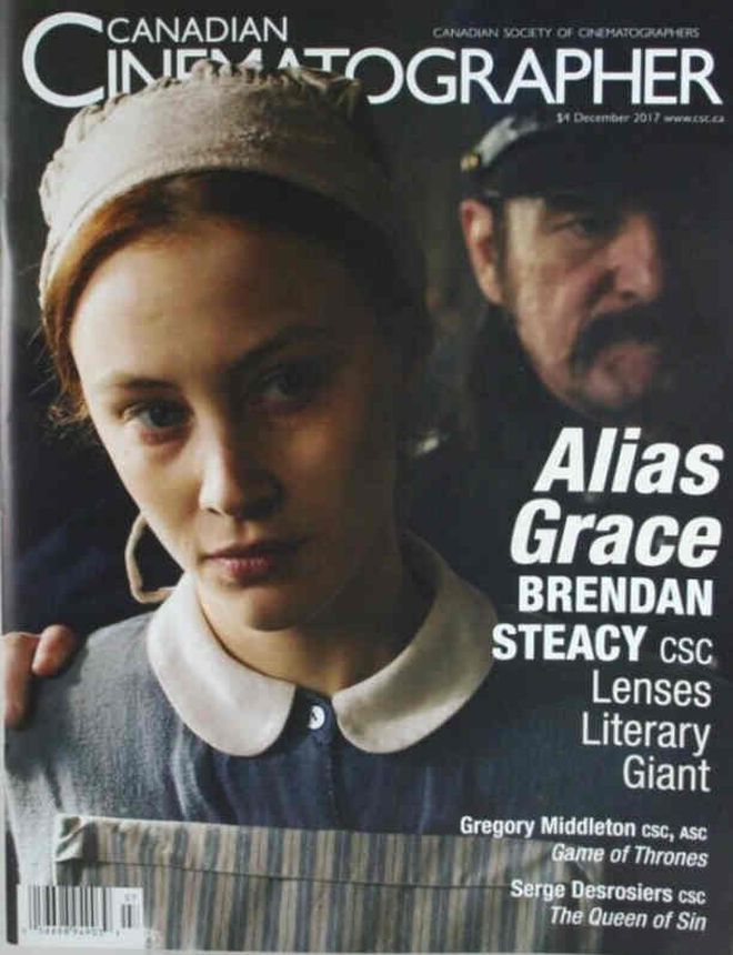 CANADIAN CINEMATOGRAPHER magazine side cover  December 2017